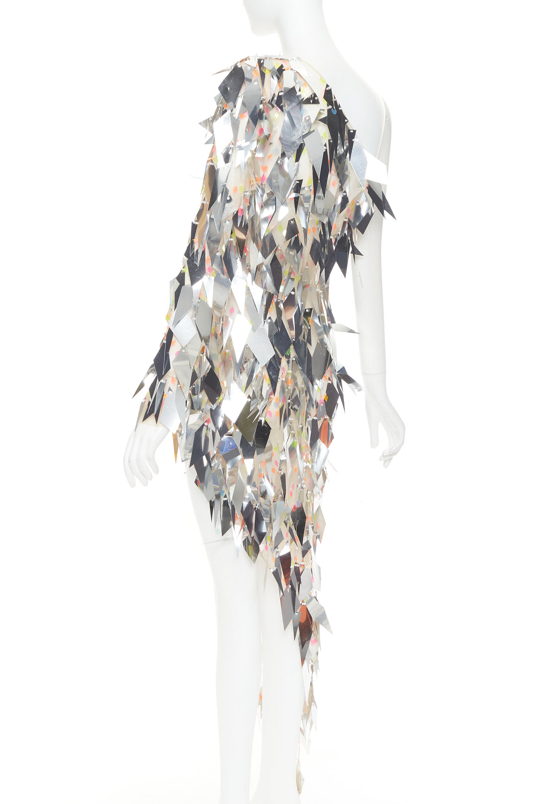 rare ALEXANDRE VAUTHIER COUTURE SS2023 Runway silver mirror mini dress