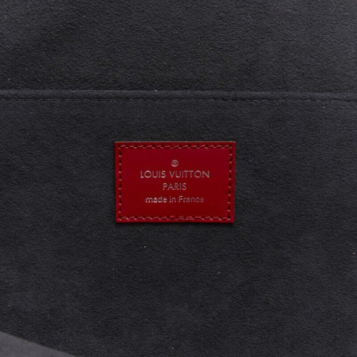 rare LOUIS VUITTON SUPREME 2017 LV Epi Pouchette Jour GM red document clutch bag