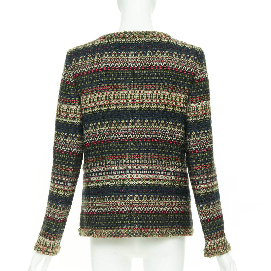 CHANEL 15A Runway Paris-Salzburg  Lesage Tyrolean tweed button jacket FR42 XL