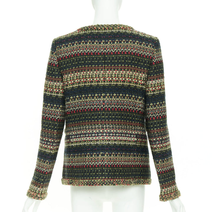 CHANEL 15A Runway Paris-Salzburg  Lesage Tyrolean tweed button jacket FR42 XL