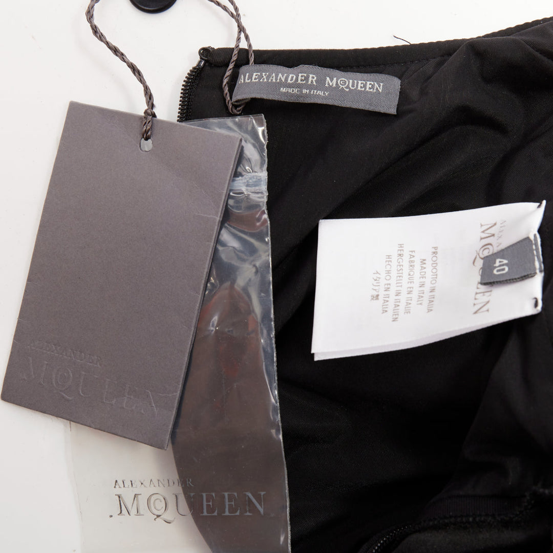 ALEXANDER MCQUEEN 2013 black cotton scoop neck short sleeve mini dress IT40 S