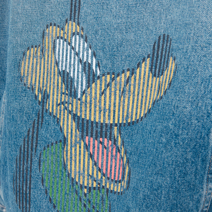 MONSE 2019 DISNEY Pluto light wash distressed denim cocoon jacket XS