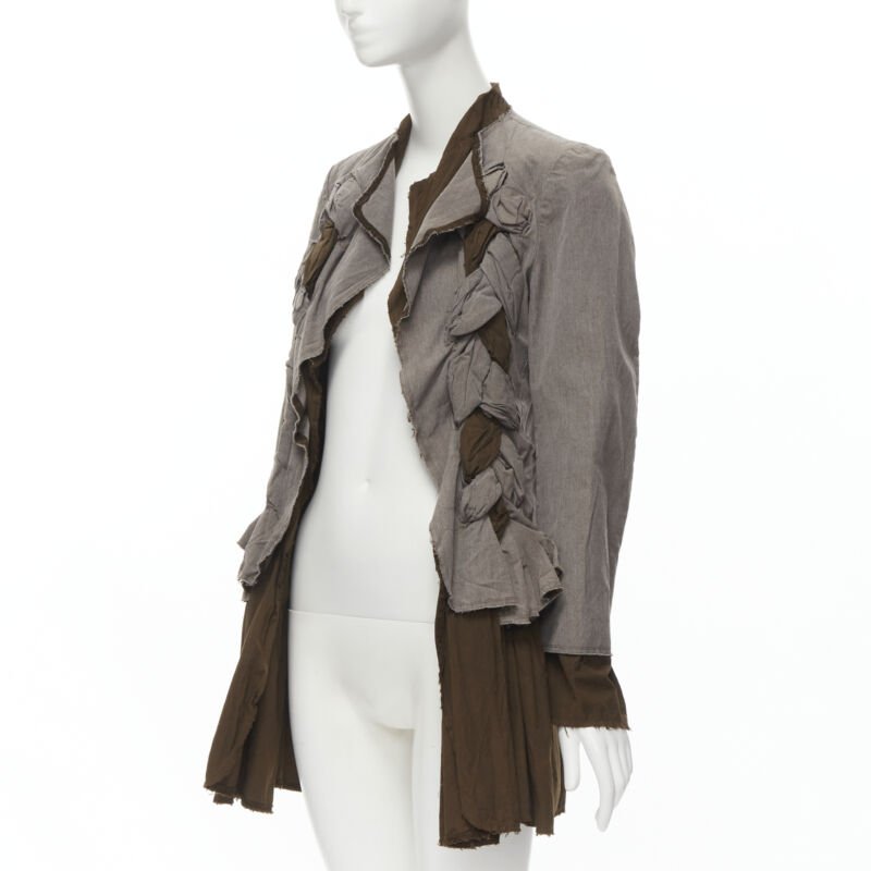 Runway COMME DES GARCONS Vintage 2002 grey brown twist braid jacket S