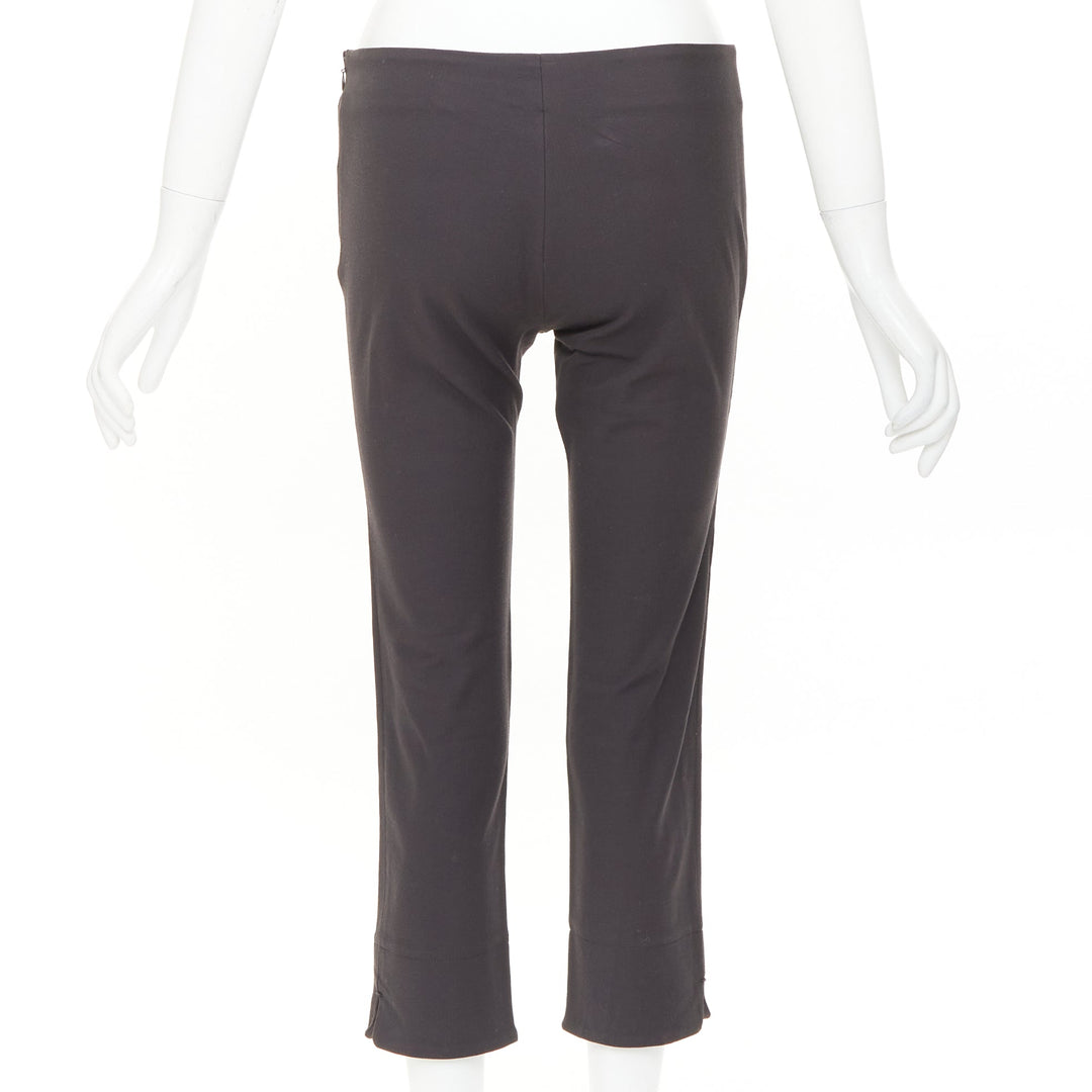 THE ROW charcoal grey cotton blend low waist cropped minimalist legging pantsXS