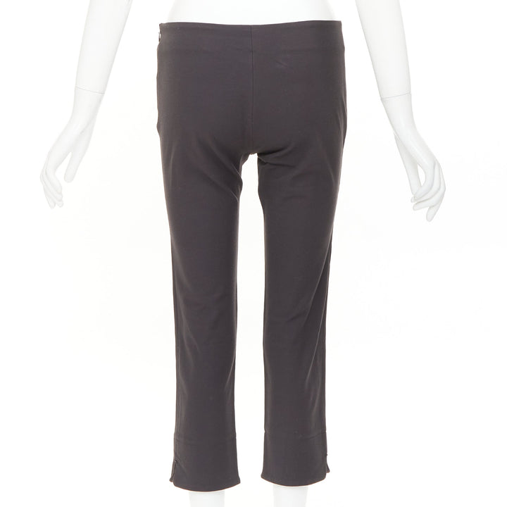 THE ROW charcoal grey cotton blend low waist cropped minimalist legging pantsXS