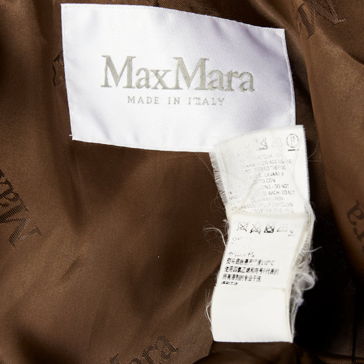 MAX MARA camel brown wool cashmere belted wide collar coat S