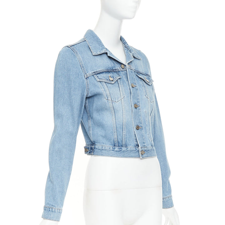 ACNE STUDIOS 2022 Tag LT Vintage blue denim washed Trompe Loeil jacket FR36 S