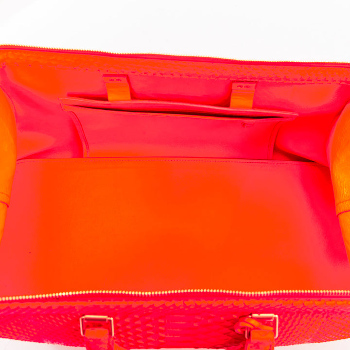 CELINE 2011 Runway Phoebe Philo I Need A Doctor neon orange matte python bag
