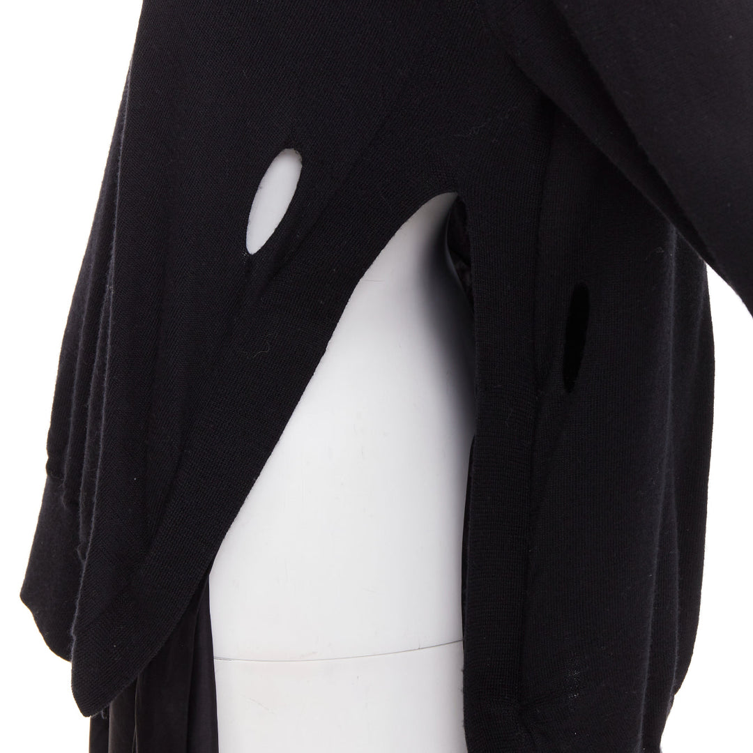 TOGA ARCHIVES Pulla black v neck layered satin slitted long dress