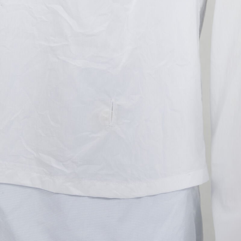 RAF SIMONS white extended layered hem deconstructed shirt EU44 S