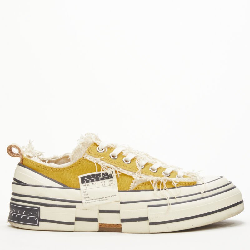 XVESSEL G.O.P. Lows yellow deconstructed distressed sneakers EU37 US7