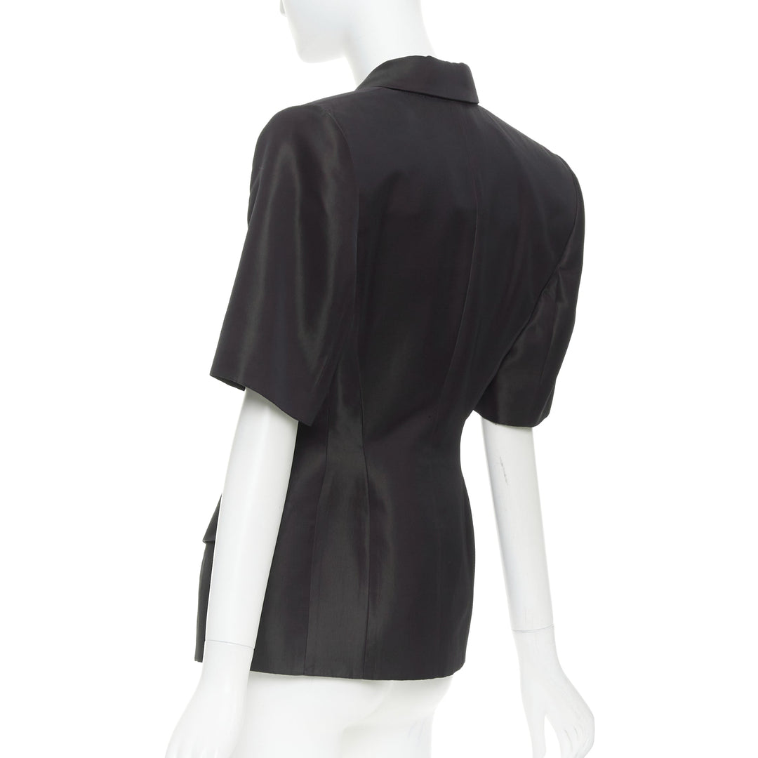 ALEXANDRE VAUTHIER COUTURE AW2022 Runway bordeaux red short sleeve tuxedo jacket