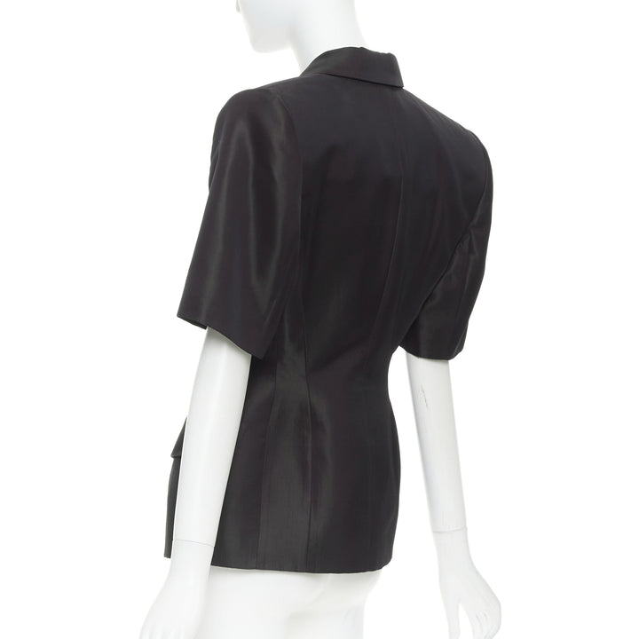 ALEXANDRE VAUTHIER COUTURE AW2022 Runway bordeaux red short sleeve tuxedo jacket