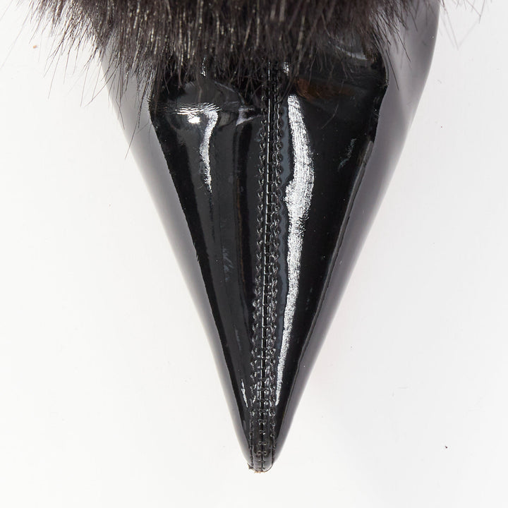 ALEXANDRE VAUTHIER COUTURE 2023 Runway black faux fur tall stiletto boots EU40