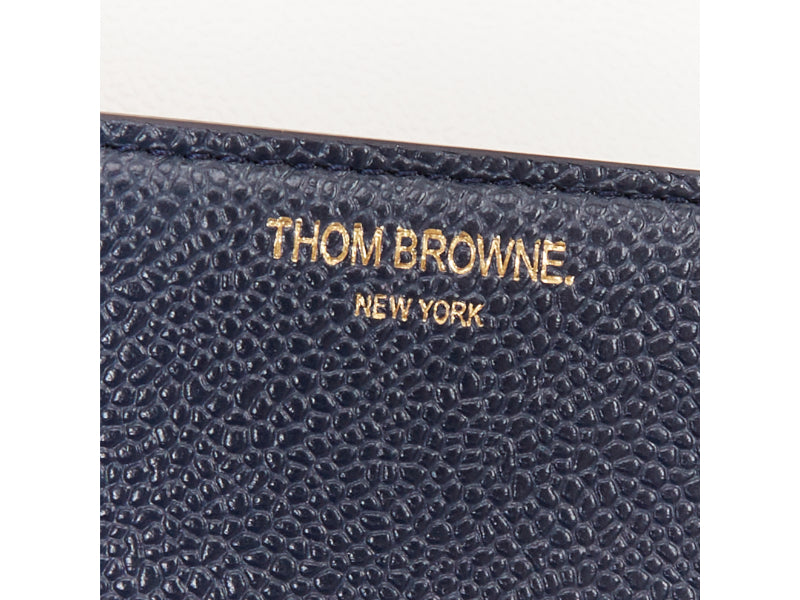THOM BROWNE Mini Mrs Thom red white navy calfskin stripe detail top handle bag