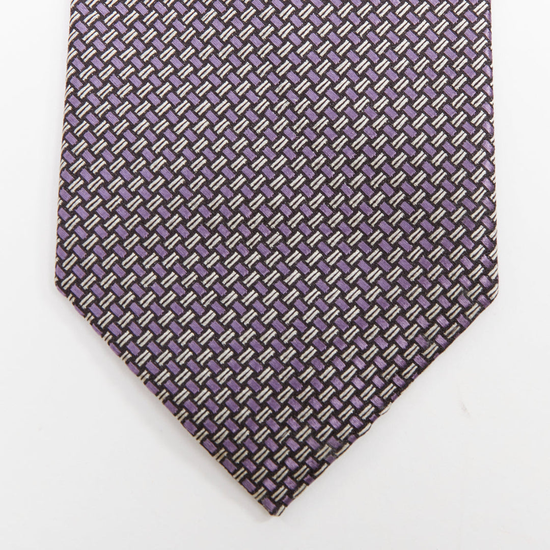 TOM FORD 100% mulberry purple silk woven jacquard formal dress tie