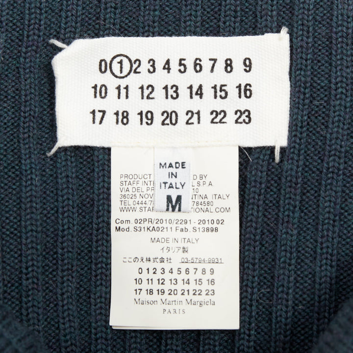 MAISON MARGIELA dark green 100% wool 4 stitches knitted pants M