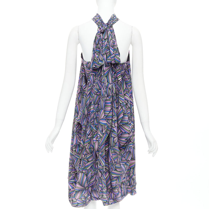 MARC BY MARC JACOBS purple 100% silk geometric print dress US2 S