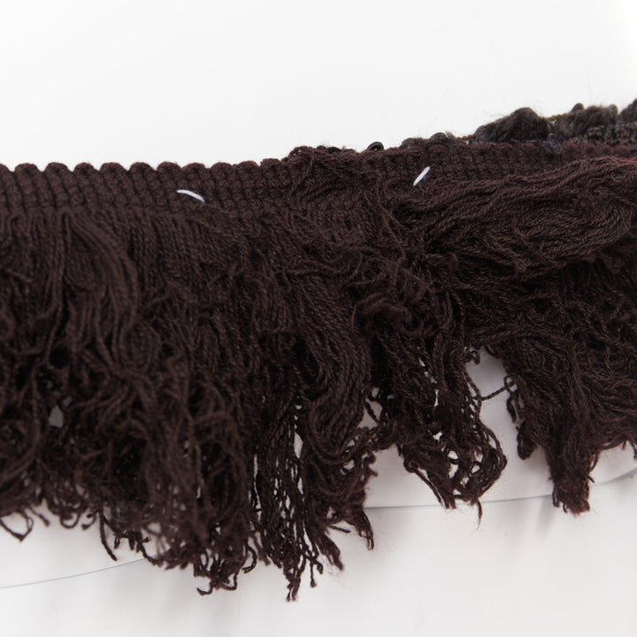 rare MARTIN MARGIELA ARTISANAL black fabric fringed tassel pom pom belt