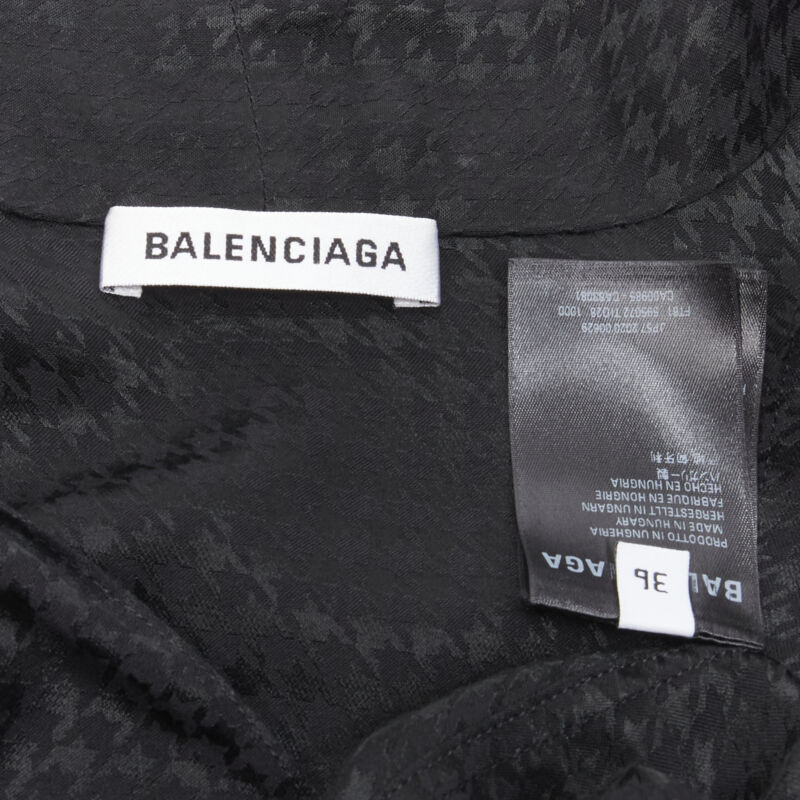 BALENCIAGA DEMNA 2020 black acetate crepe tie neck oversized blouse FR36 S