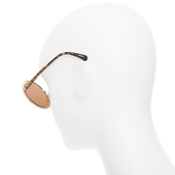 CHANEL 4226 gold-tone round mirrored lens resin temple sunglasses