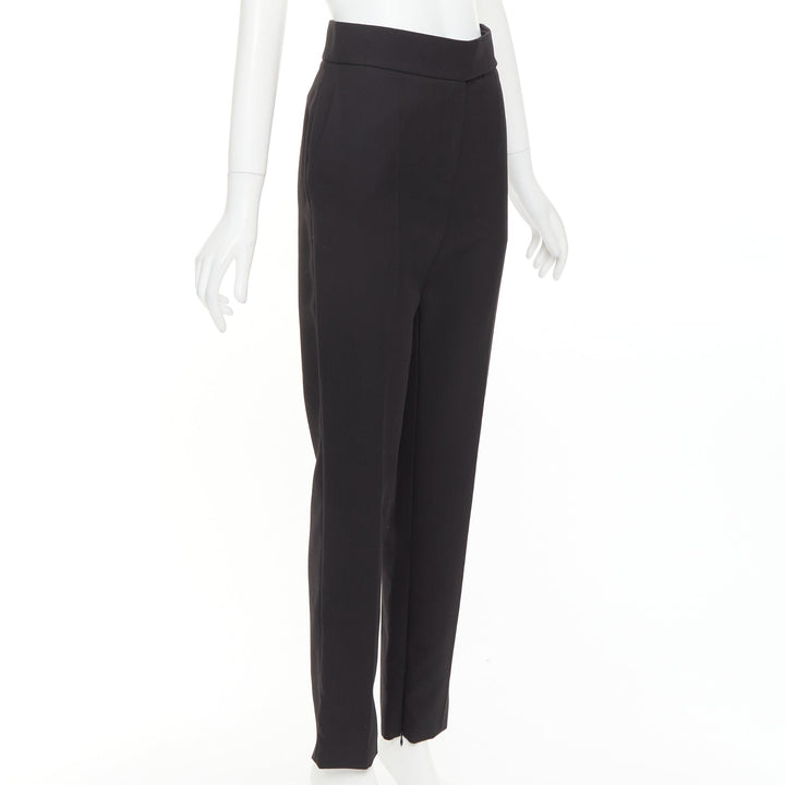 ALEXANDRE VAUTHIER black wool blend high waisted slim leg cropped pants