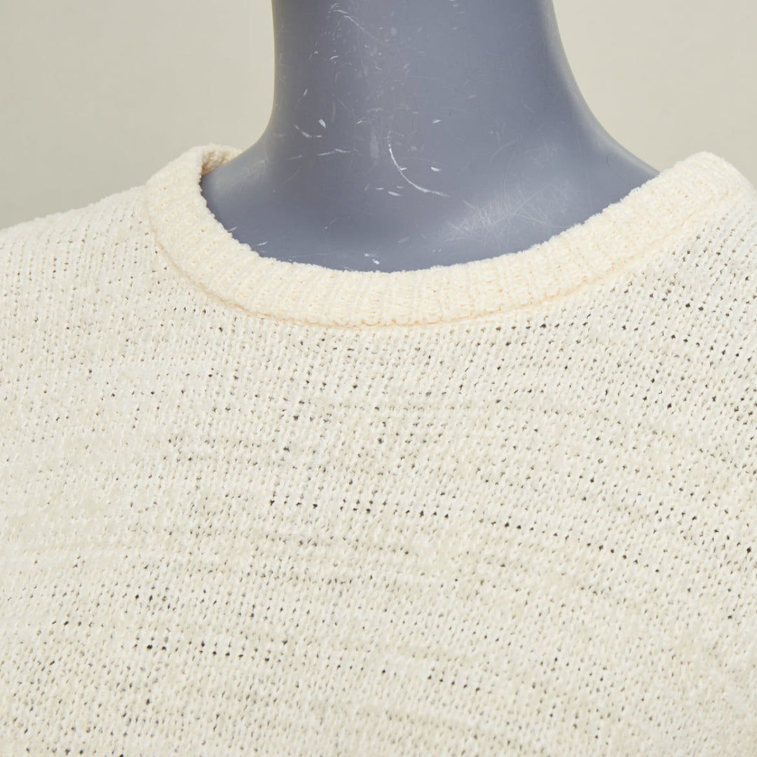TOTEME 2022 Chenille relaxed drop shoulder cream ivory sweater knitwear XXS