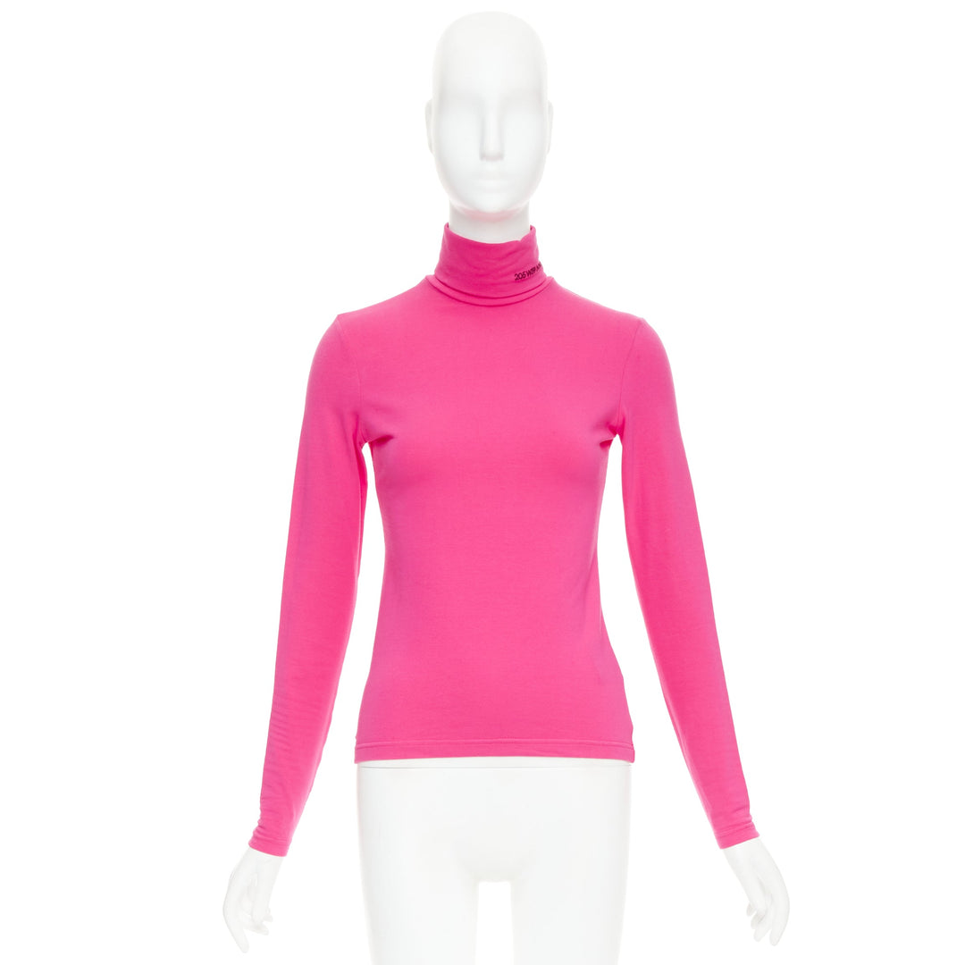 CALVIN KLEIN 205W39NYC Superfine pink embroidered logo long sleeve turtleneck L