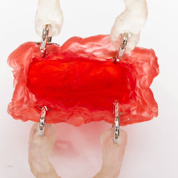 OTTOLINGER Otto handcrafted red clear ombre jelly hardware top handle bag