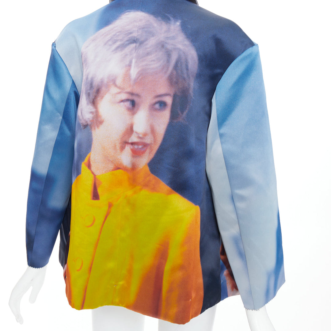 rare UNDERCOVER Cindy Sherman print blue yellow polyester silk jacket JP2 M