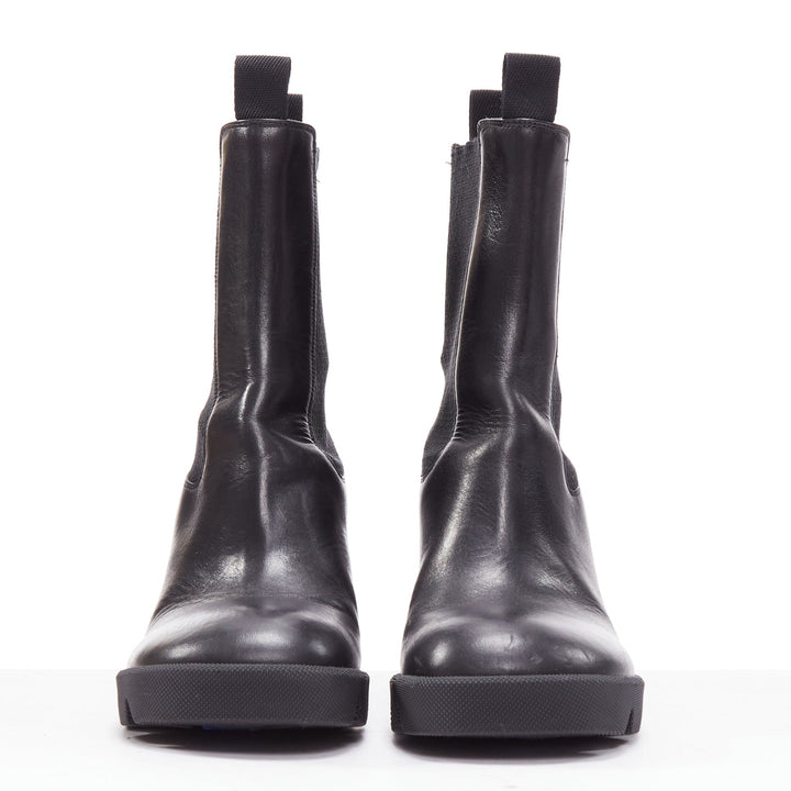 BURBERRY Daniel Lee Stride 85 black leather chunky heel boots EU39