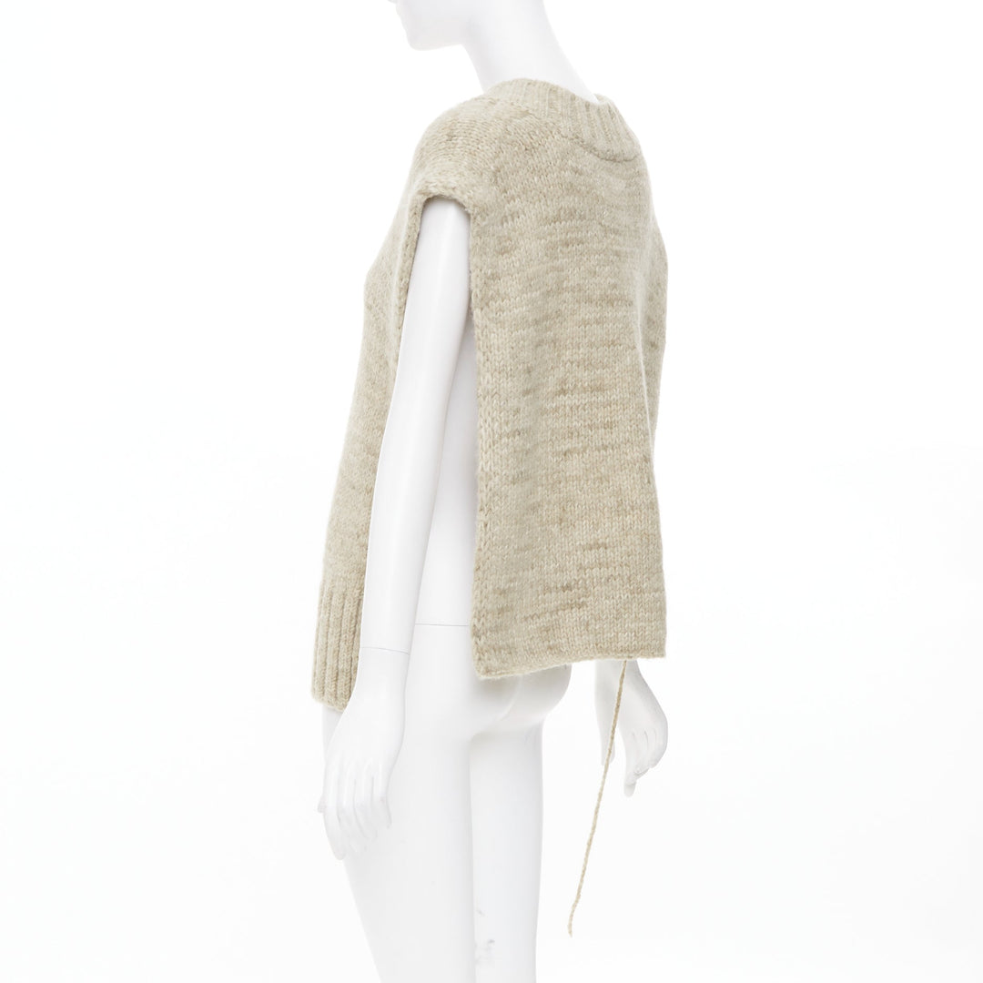MAISON MARGIELA Corteccia melange alpaca wool blend deconstructed sweater vest S