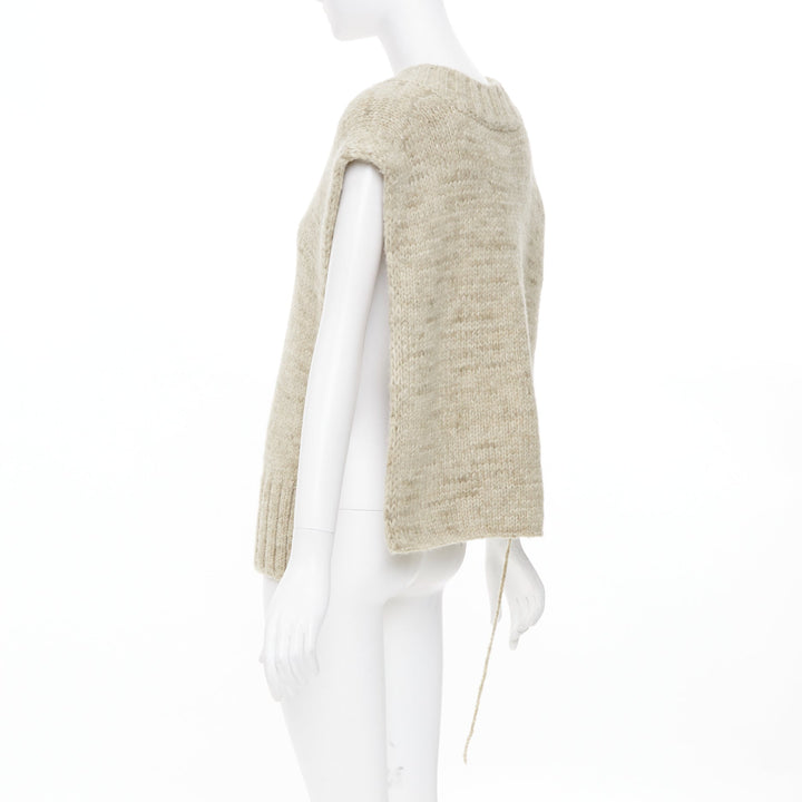 MAISON MARGIELA Corteccia melange alpaca wool blend deconstructed sweater vest S