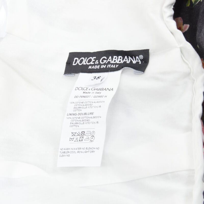 DOLCE GABBANA 2021 Sicilian Patchwork puff sleeve cotton poplin dress IT38 XS