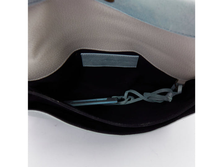 BALENCIAGA a Motocross Classic Envelope Clutch blue burgundy foldover bag