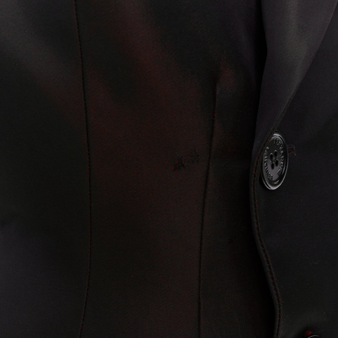 ALEXANDRE VAUTHIER COUTURE AW2022 Runway bordeaux red short sleeve tuxedo jacket