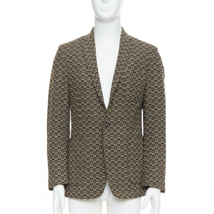 MAISON MARGIELA brown wool tweed 3 pocket blazer jacket IT48 M