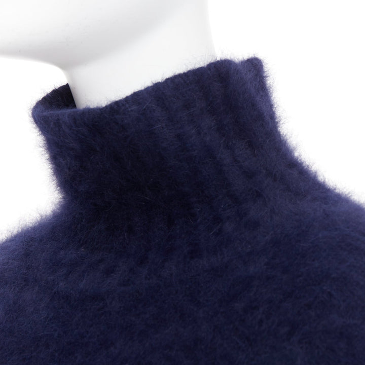 CELINE 2017 Runway Phoebe Philo navy fuzzy angora oversized sweater M
