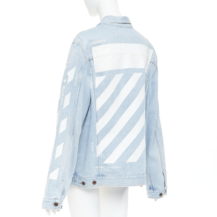 OFF-WHITE Virgil Abloh 2013 Temperature print blue white washed denim jacket M