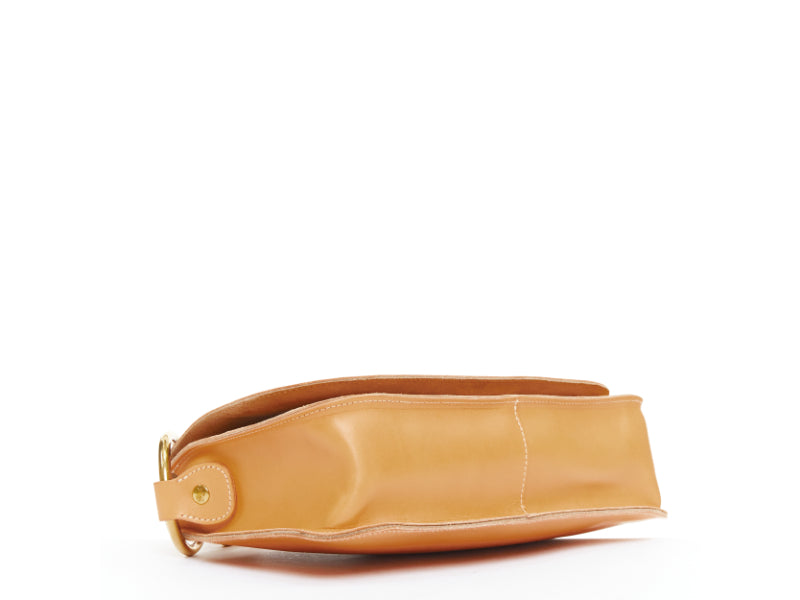 IL BISONTE Salina tan natural leather gold rings crossbody satchel bag