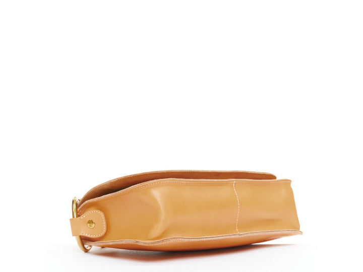 IL BISONTE Salina tan natural leather gold rings crossbody satchel bag