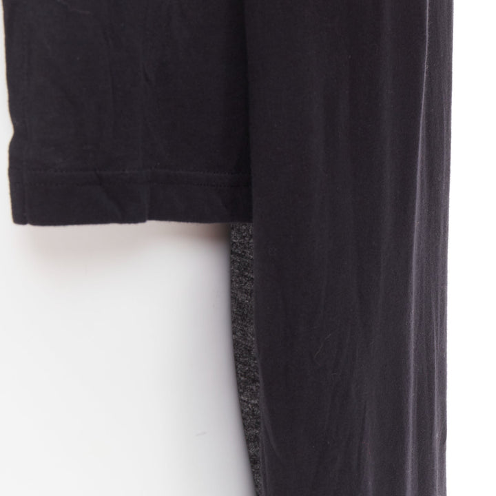 ANN DEMEULEMEESTER black cotton layered asymmetric hi-low midi dress FR38 M