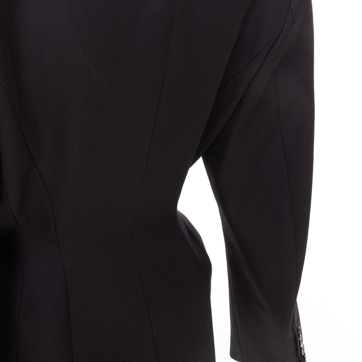 ALEXANDRE VAUTHIER SS2024 black Grain De Poudre wasp waist peak tuxedo jacket