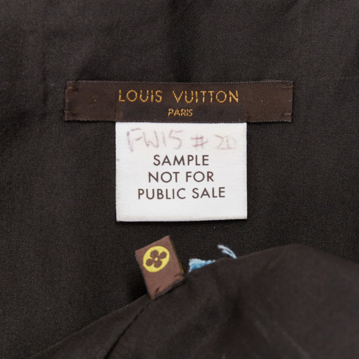 LOUIS VUITTON black leather logo zipper back yoke vest jacket
