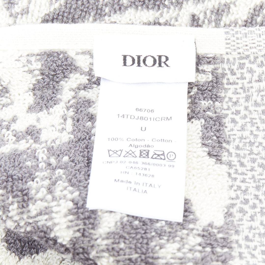 CHRISTIAN DIOR Toile de Jouy ivory grey reverse cotton big beach towel