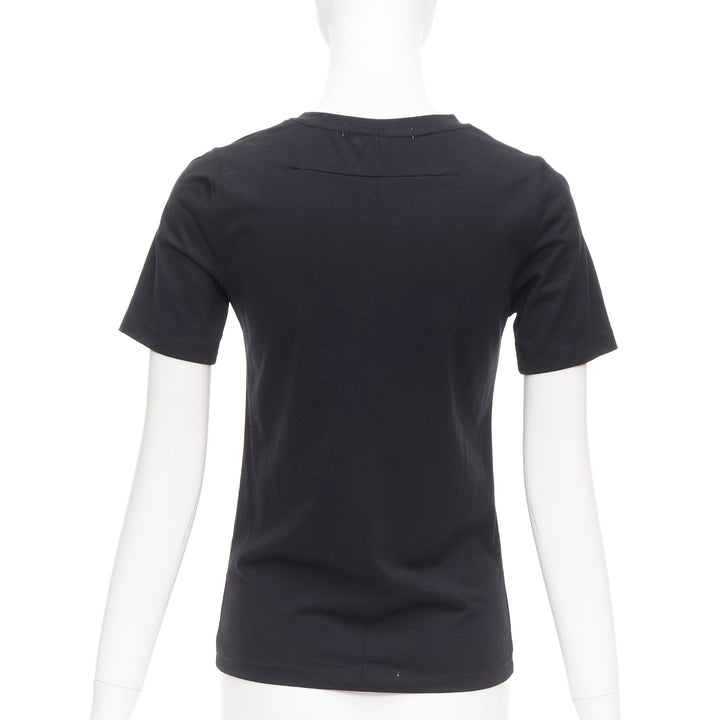 GIVENCHY black cotton star textured print fitted short sleeve tshirt S