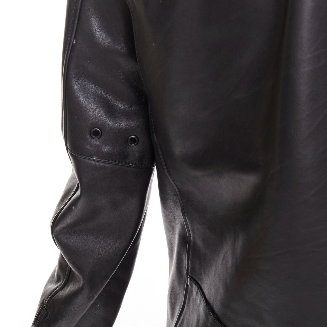 COACH Racer black cow leather zip up racing jacket US0 XS