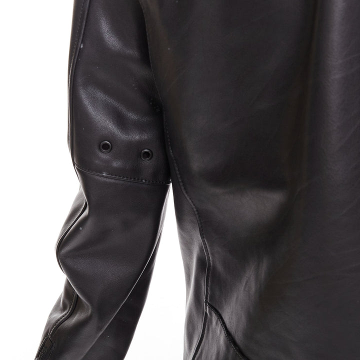 COACH Racer black cow leather zip up racing jacket US0 XS