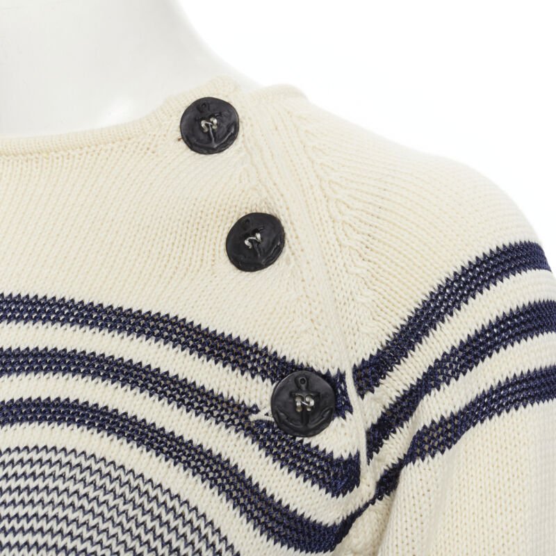JEAN PAUL GAULTIER vintage Cyber Baba optical stripe sailor sweater S