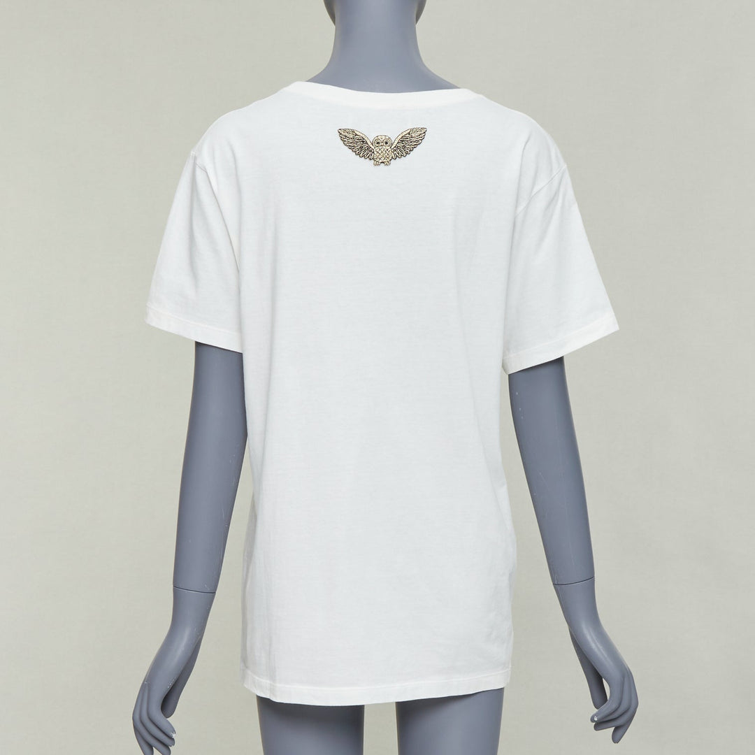 GUCCI Garden off white double logo print embroidered back tshirt XS